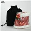 深圳龙岗工厂 黑色礼品袋 束口拉绳圣诞礼物包装绒布袋